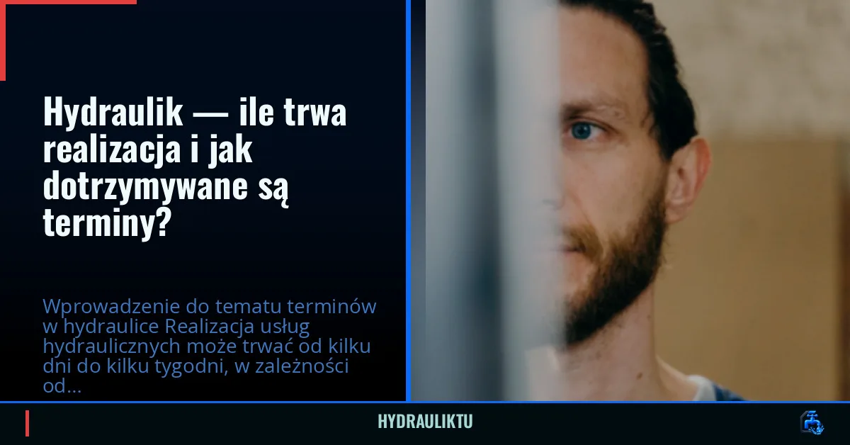 Hydraulik — ile trwa realizacja i jak dotrzymywane są terminy?