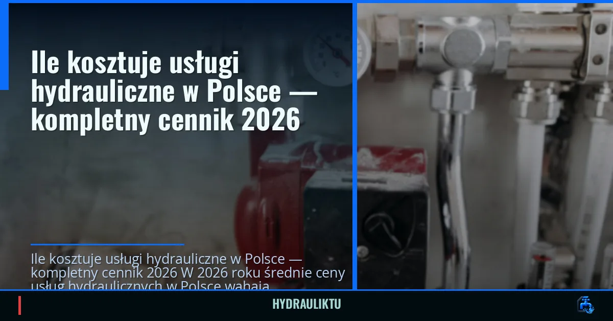 Ile kosztują usługi hydrauliczne w Polsce — kompletny cennik 2026