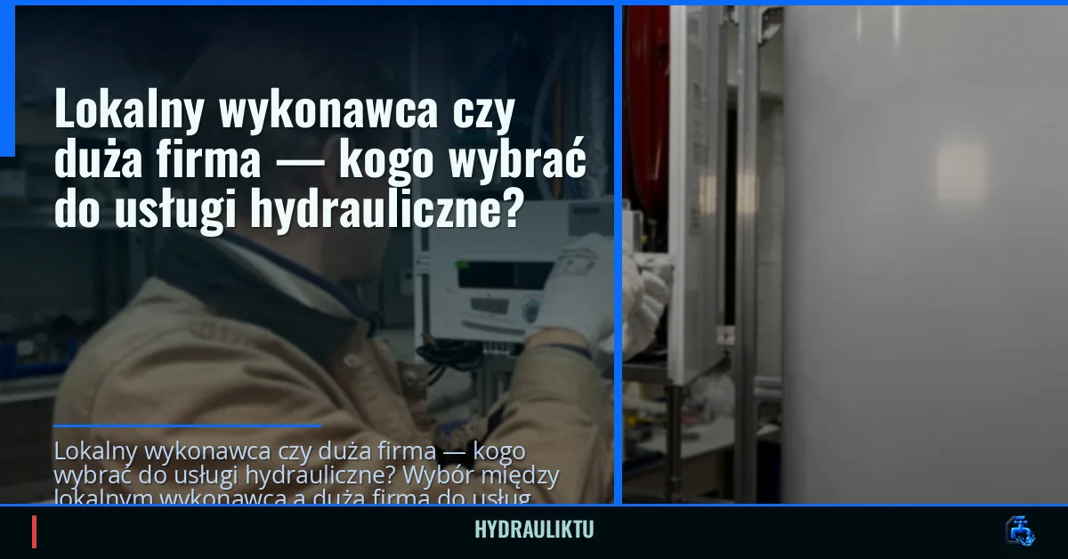 Lokalny wykonawca czy duża firma — kogo wybrać do usługi hydrauliczne?