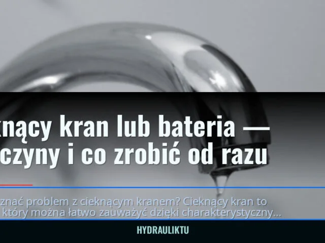 Cieknący kran lub bateria — przyczyny i co zrobić od razu — hydrauliktu