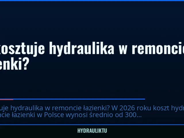 Ile kosztuje hydraulika w remoncie łazienki? — hydrauliktu