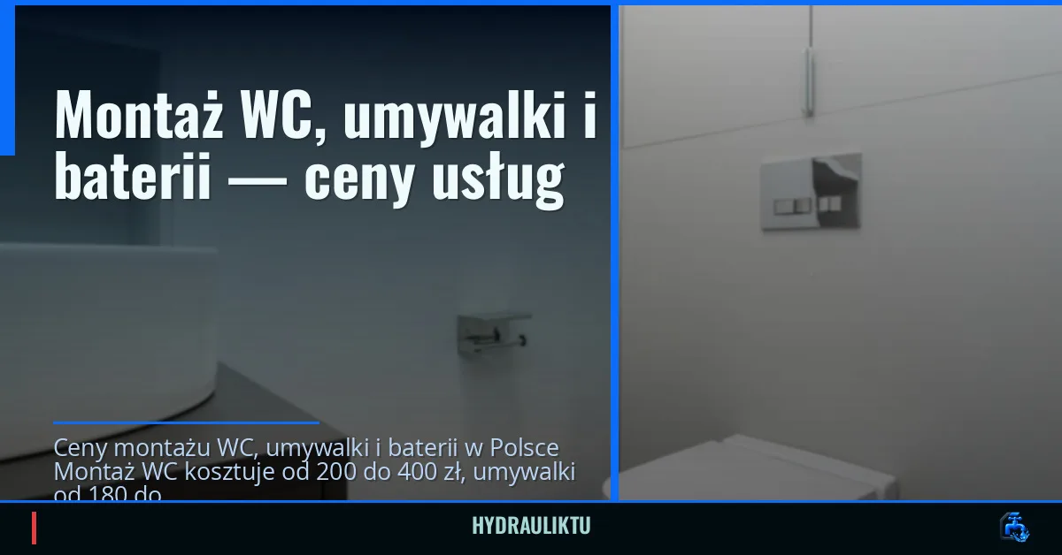 Montaż WC, umywalki i baterii — ceny usług
