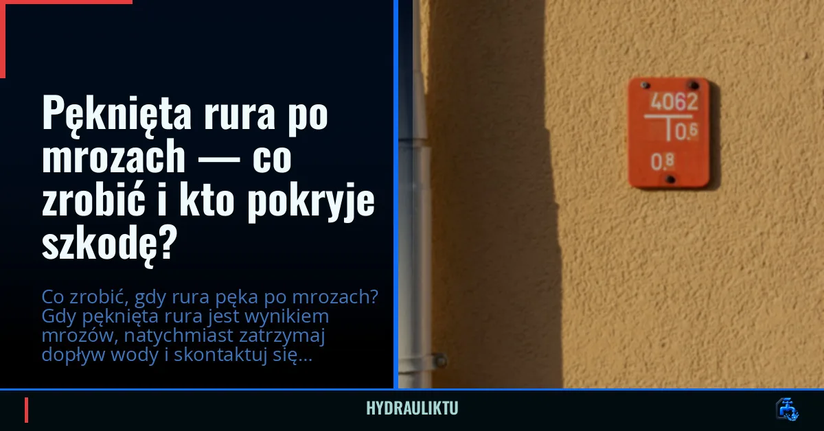 Pęknięta rura po mrozach — co zrobić i kto pokryje szkodę?