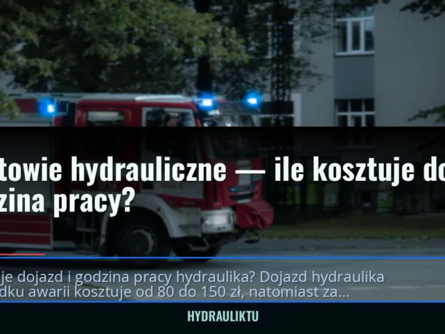 Pogotowie hydrauliczne — ile kosztuje dojazd i godzina pracy? — hydrauliktu