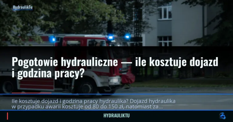 Pogotowie hydrauliczne — ile kosztuje dojazd i godzina pracy? — hydrauliktu