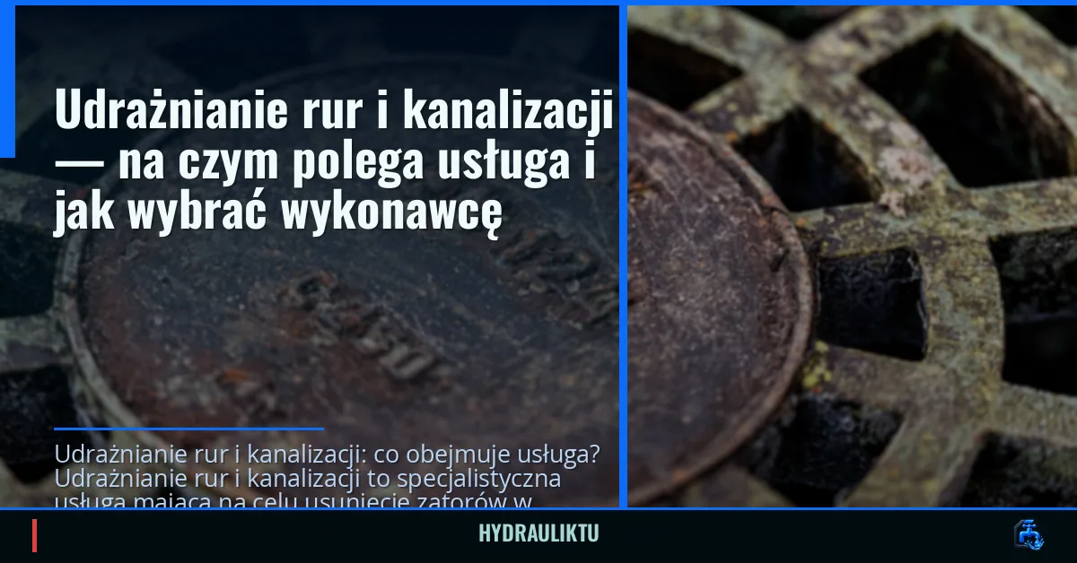 Udrażnianie rur i kanalizacji — na czym polega usługa i jak wybrać wykonawcę