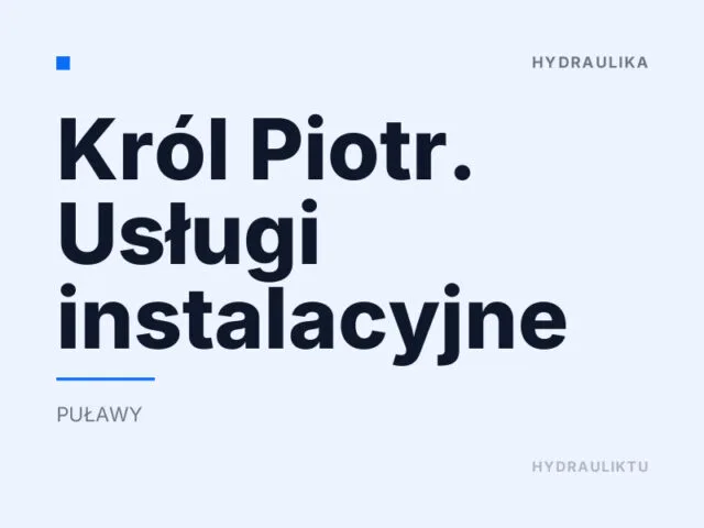 Król Piotr. Usługi instalacyjne