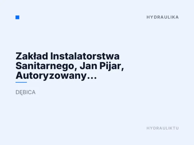 Zakład Instalatorstwa Sanitarnego, Jan Pijar, Autoryzowany Partner Bosch Termotechnika