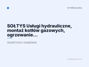 SOŁTYS Usługi hydrauliczne, montaż kotłów gazowych, ogrzewanie podłogowe, instalacje wodno kanalizacyjne