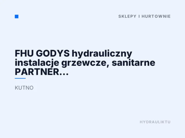 FHU GODYS hydrauliczny instalacje grzewcze, sanitarne PARTNER Viessmann