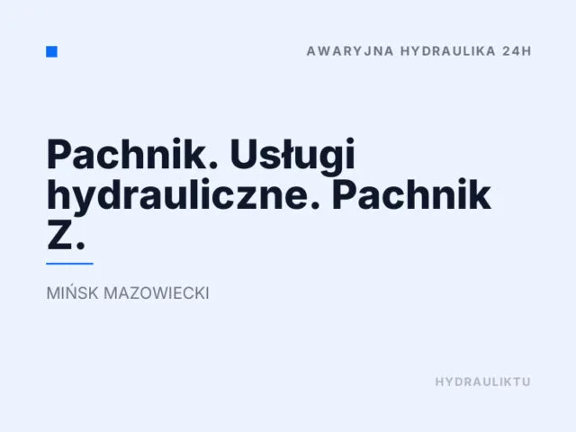 Pachnik. Usługi hydrauliczne. Pachnik Z.