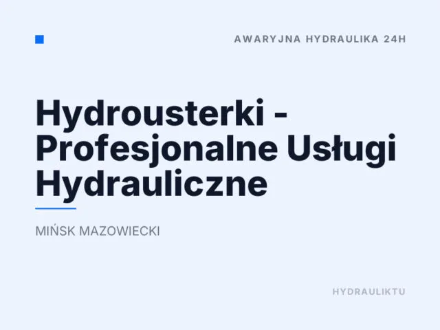 Hydrousterki – Profesjonalne Usługi Hydrauliczne