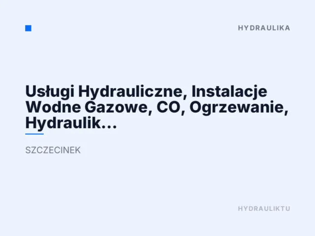 Usługi Hydrauliczne, Instalacje Wodne Gazowe, CO, Ogrzewanie, Hydraulik Szczecinek – Kazimierz Duński
