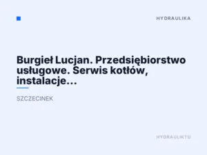 Burgieł Lucjan. Przedsiębiorstwo usługowe. Serwis kotłów, instalacje hydrauliczne