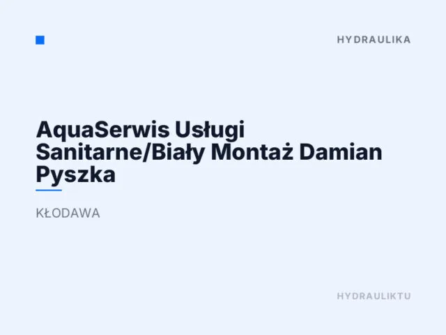 AquaSerwis Usługi Sanitarne/Biały Montaż Damian Pyszka
