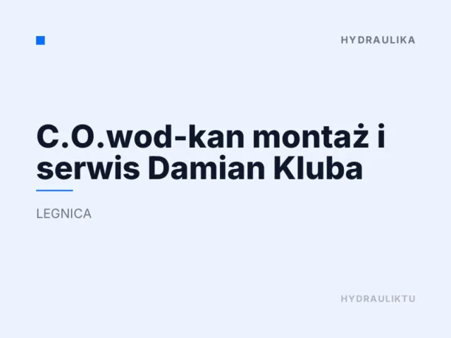 C.O.wod-kan montaż i serwis Damian Kluba