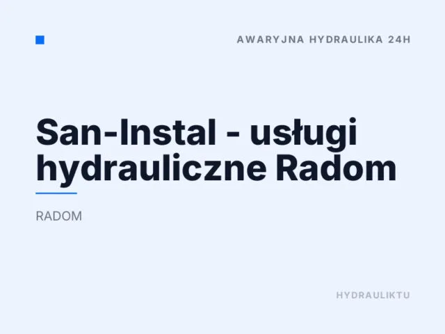 San-Instal – usługi hydrauliczne Radom