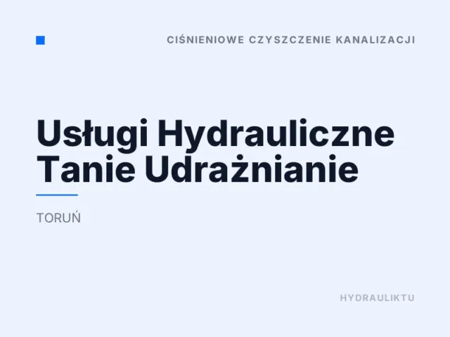 Usługi Hydrauliczne Tanie Udrażnianie